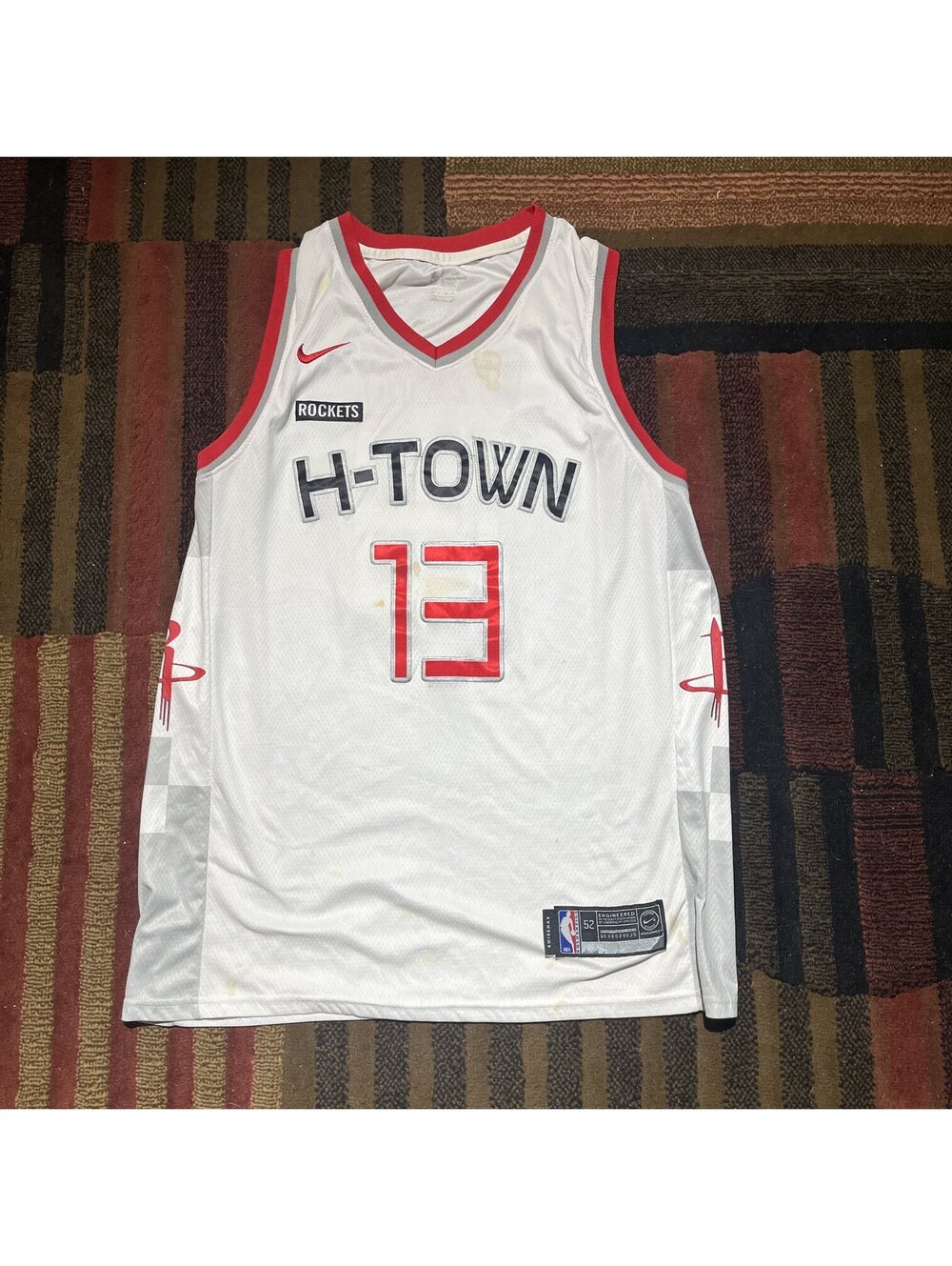 Nike Houston Rockets James Harden H-Town Jersey Size 52